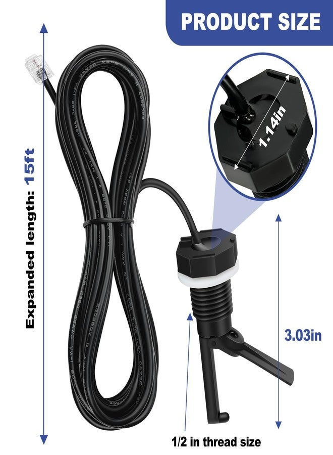 SZHY-LINK GLX-FLO-RP Flow Switch Assembly, Pool Flow Sensor Compatible with Goldline and Aquarite Salt Systems Pool Flow Switch with 15 ft. Cable - Image 2